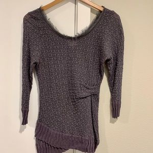 Grey blouse with overlapping hem (Anthropologie)